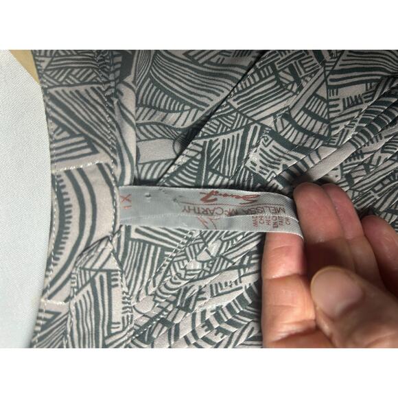 2 peace MELISSA MCCARTHY Seven Gray Geometric Print Tunic Blouse/pants set Sz 1X - Picture 11 of 16